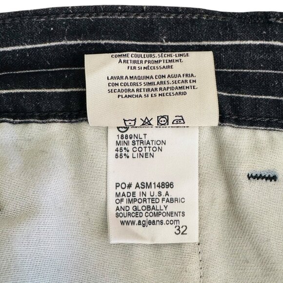 AG Adriano Goldschmied Men's Size 32 Payton Drawstring Cropped Stripe Blue Pants - Picture 7 of 9